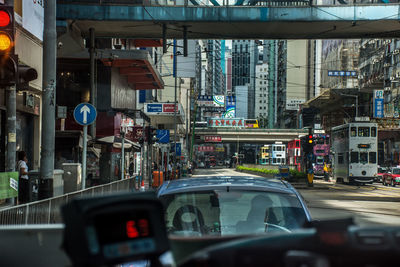 Traffic on road in city