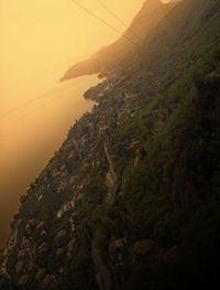 Scenic view of landscape against sky during sunset