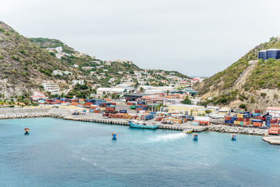 Panoramic view of sea against clear sky