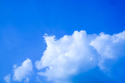 Low angle view of clouds in blue sky