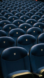 Full frame shot of bleachers in stadium