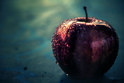 Close-up of wet apple