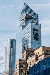 Low angle view of modern building against sky