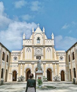 Facade of cathedral against sky