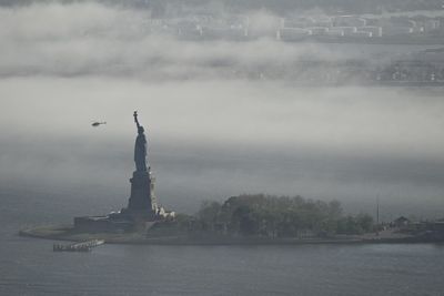 Lady liberty fogged in