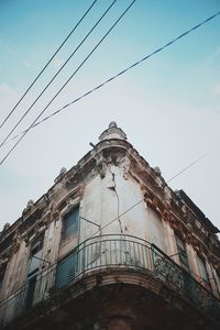 Low angle view of old building against sky