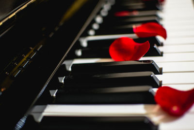 Close-up of piano keys