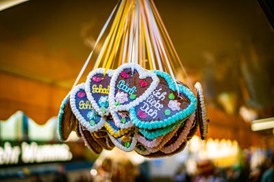 Close-up of christmas decorations