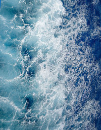 High angle view of man swimming in sea