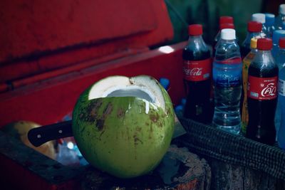 Close-up of apples on table