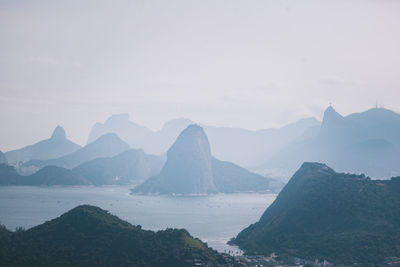 Scenic view of mountains against clear sky