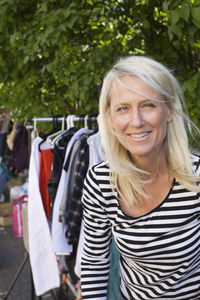 Woman at a flea market