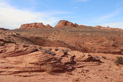 Scenic view of rocky mountains against sky