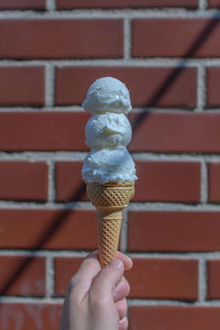 White colored ice cream cone on a sunny day