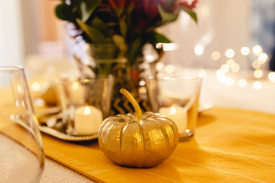 Close-up of food on table