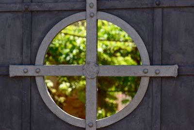 Close-up of metal gate