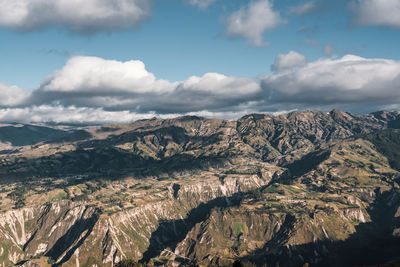 Scenic view of dramatic landscape against sky