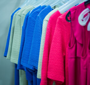 Close-up of multi colored pencils in store