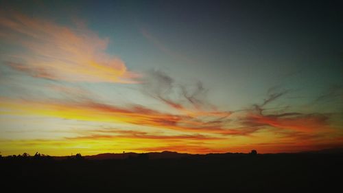 Silhouette of landscape at sunset