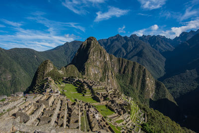 Panoramic view of mountains against sky