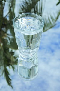 Close-up of water in glass on table