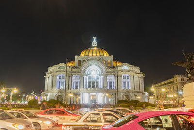 View of illuminated building at night