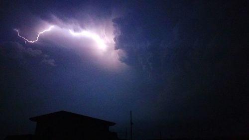 Low angle view of lightning in sky