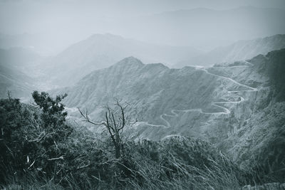 Scenic view of mountains against sky