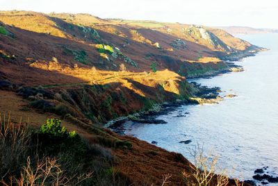 Scenic view of landscape with mountain in background