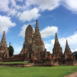 Temple against cloudy sky