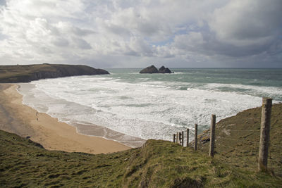 Scenic view of beach against sky