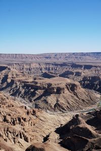 Scenic view of dramatic landscape against clear sky