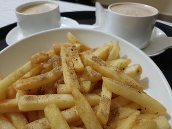 Close-up of food in plate on table