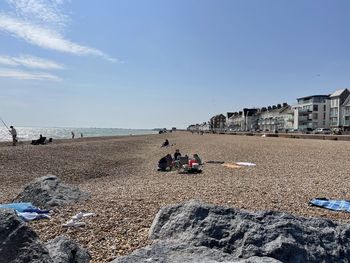 Scenic view of beach against sky