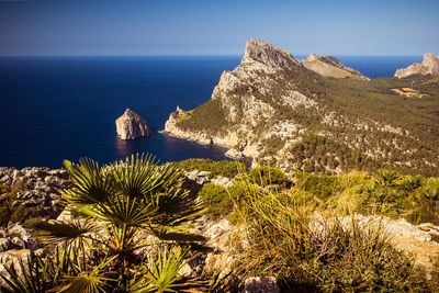 Scenic view of sea against sky, cap formentor