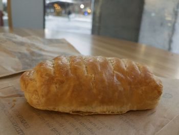 Close-up of bread on table