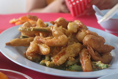 Close-up of food served in plate