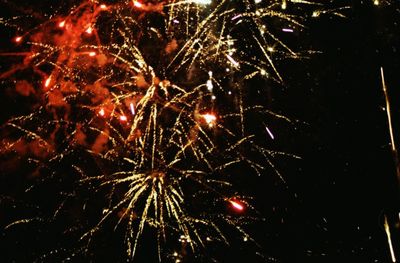 Firework display at night