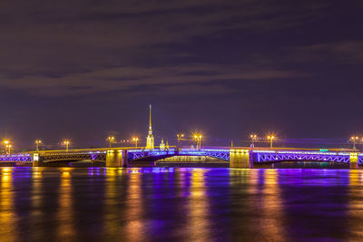 Illuminated city at night
