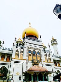 Low angle view of traditional building against clear sky