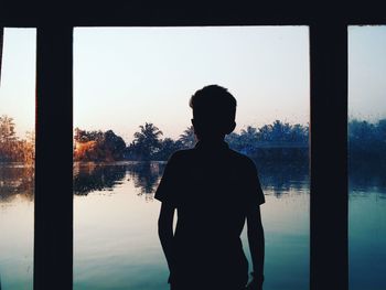 Reflection of trees in water