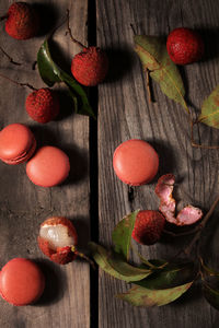 High angle view of fruits on table