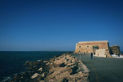 View of sea against clear sky