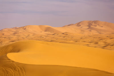 Sand dunes in a desert