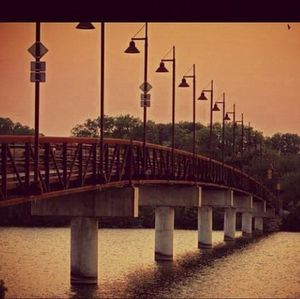 Bridge over river in city