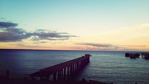 Scenic view of sea at sunset