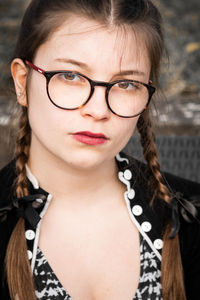 Close-up portrait of a young woman