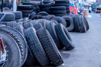 Close-up of tires