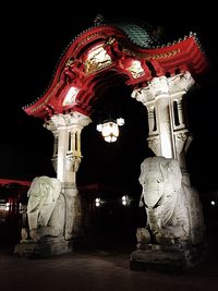 Statues at night