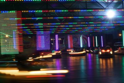 Illuminated lights at night